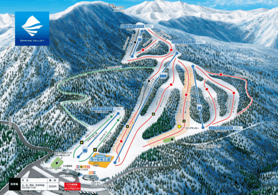 Spring Valley 雪道圖